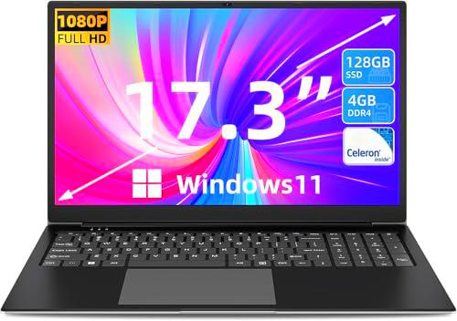SGIN Portátil de 17,3 pulgadas, 4 GB de RAM, 128 GB SSD ROM
