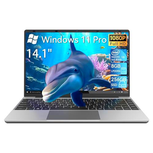 Gezoon Ordenador portátil 8 GB DDR4 256 GB SSD Win 11Pro Celeron N4020C Procesador (hasta 2.8 GHz)