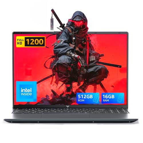 ACEMAGIC 16" 2025 Ordenador Portátil Quad-Core Procesador IN-Tel N-97,hasta 3,6 GHz (Más rápido N5095/4020) 16GB RAM 512GB SSD Extensiones 2TB 1920x1200 FHD WiFi 5,Typo C,USB3.2 Cámara Oculta