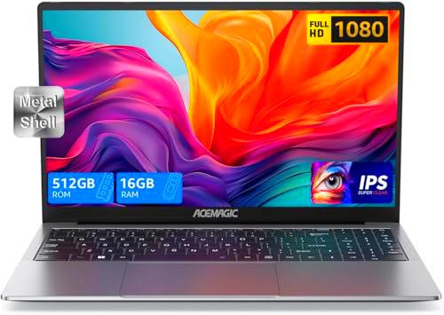 Generico PC portátil portátil Notebook 15,6 pulgadas 16 GB RAM 512 GB SSD