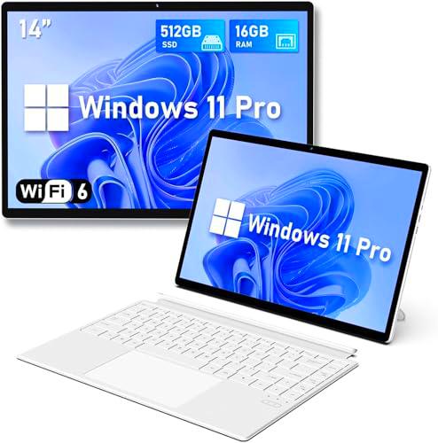 FUNYET Portátiles 2 en 1, Laptop de 14", Procesador N100 16GB RAM 1TB SSD Windows 11 PC Laptop