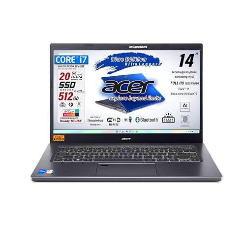 acer Ordenador portátil Intel Core i7 - 1255U, 10 núcleos