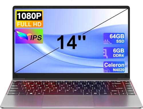 PC portátil 14 pulgadas ordenador portátil Win 10 Laptop 6GB RAM 128GB SSD Extensiones 1TB