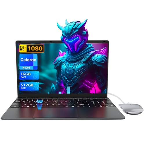 PINSTONE Ordenador Portátil 15,6" 16 GB RAM LPDDR4 512 GB SSD PC Portátil Celeron N5095 Procesador Laptop Touch ID WiFi5 Bluetooth 4.0 USB 3.0 para Estudiantes Negocios Entretenimiento.