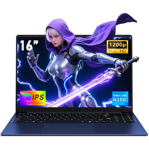 NAIKLULU 2025 16 Pulgadas Laptop N150 Processor Ordenador Pc Portatil