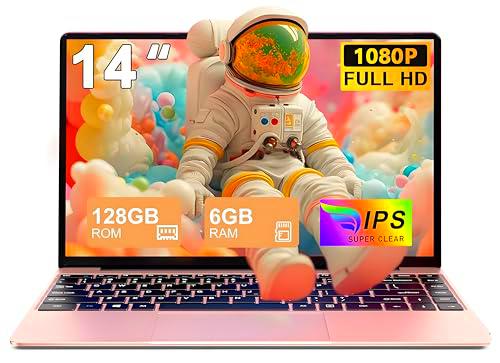 NOTODD Ordenador portátil Win11 Notebook 14 pulgadas 6GB 256GB SSD Expansion 1TB -Gold-FXJ