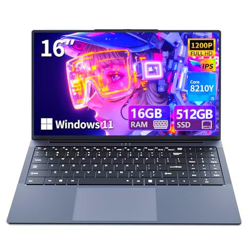 16" Ordenador Portáti Core i5-8210Y, PC Portatil 16 GB RAM SSD 512 GB