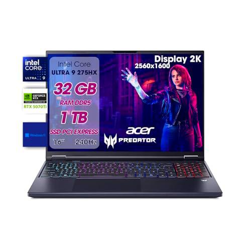 Acer Predator Helios Neo 16 AI PC Gaming, Notebook Gaming Ultra 9 275HX