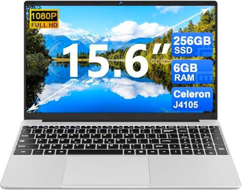 NOTODD PC portátil ordenador portátil Win11 Notebook 15,6 pulgadas 6 GB 256 GB SSD Expansion 1 TB -Silver