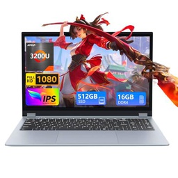 KAQIMOCI 15.6 Inch Laptop 2 in 1, R3 3200U Processor 16GB RAM 512GB SSD Laptop (16GB RAM+1TB SSD).