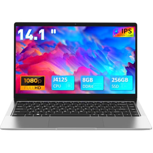 Auusda Ordenador portátil de 14 pulgadas, Quad-Core J4125 (hasta 2,8 GHz)