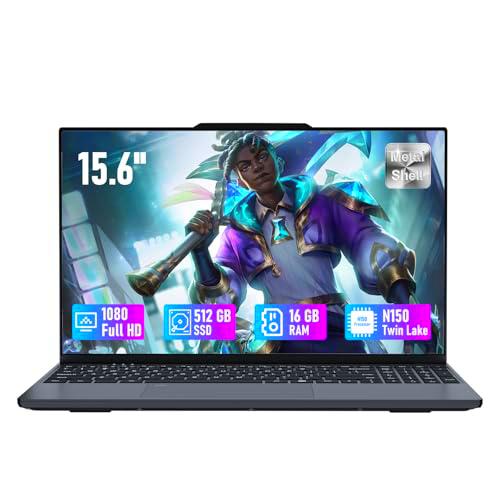 15,6 Pulgadas Ordenador Portátil 16GB RAM DDR4 512GB SSD Processor N150 (4C