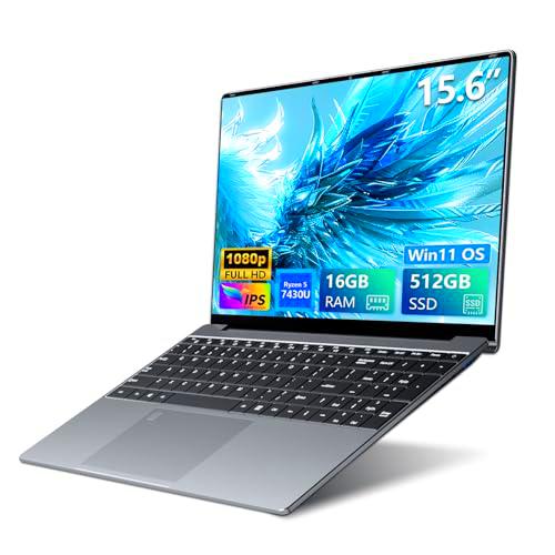 Ordenador Portáti AND Ryzen5 7430U, 15.6 Pulgadas PC Portatil 16GB RAM 512GB SSD