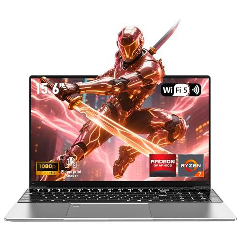 FUNYET 15.6 Pulgadas Ordenador Portátil Gaming,R7 5700U Win 11 Portátil,RAM 32GB SSD 1TB Laptop,Tastiera Retroilluminata,WiFi,6000AMH,HDMI