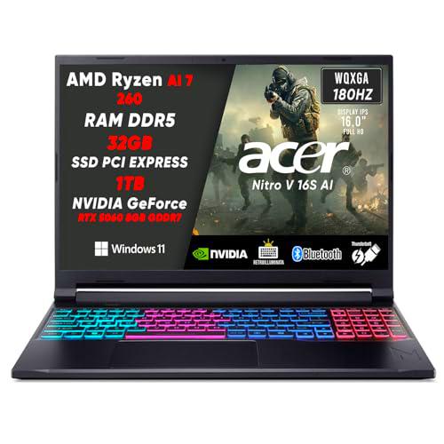acer Nitro V16 AI PC Gaming AMD Ryzen AI 7 260, Nvidia GeForce 5060 (8 GB GDDR7)