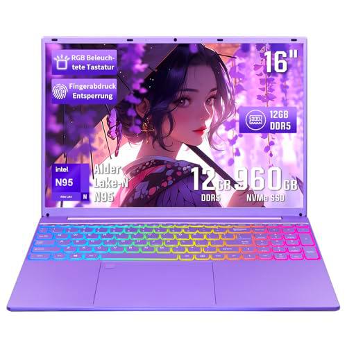 Zyphionix Ordenador portátil, pantalla IPS FHD de 16 pulgadas