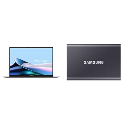 ASUS Zenbook 14 OLED UM3406KA-QD076W - Ordenador Portátil 14&quot; WUXGA Negro + Samsung T7 Portable SSD