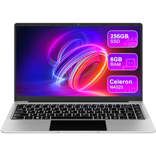 Ordenador Portátil Win11 14" 256GB SSD Soporte 1TB SSD Expansión portatil 2.4G+5G WiFi BT 4.2 USB Mini Puerto Multimedi 1920x1080 FHD con Ratón Inalámbrico y Teclado Español Membrana