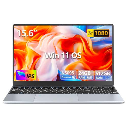 Ordenador Portátil Win 11, 15.6 Pulgadas PC Portatil 24Go LPDDR4 RAM 512Go SSD