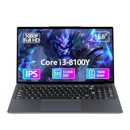 KAQIMOCI 15,6 Pulgadas Ordenador Portátil Core i3-8100Y 16GB RAM 512GB SSD