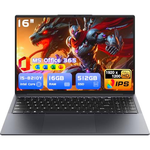 Ordenador portátil de 16" Gamer-Core i5-8210Y (hasta 3,6 GHz)