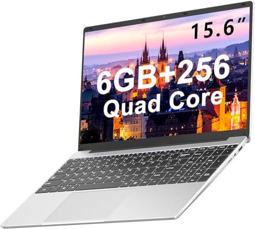 Ordenador Portátil 15.6" WIN11 Portátiles J4105 FHD,2.4G+5G WiFi BT4.2 Mini Puerto Multimedi,256GB SSD Admite expansión 1TB ‎Plata con ratón inalambrico&amp;Protector de Teclado QWERTY Español-Plata-A