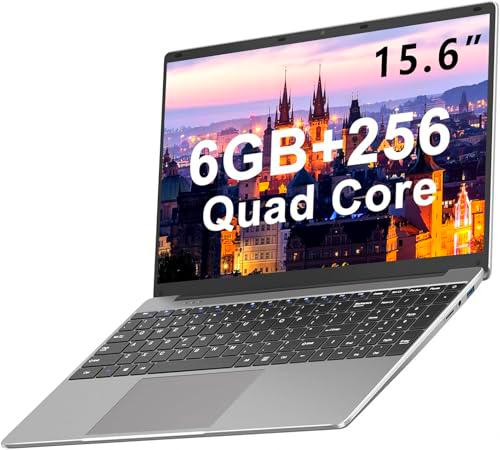 Ordenador Portátil 15.6&quot; WIN11 Portátiles J4105 FHD,2.4G+5G WiFi BT4.2 Mini Puerto Multimedi,256GB SSD Admite expansión 1TB ‎Plata con ratón inalambrico&amp;Protector de Teclado QWERTY Español-Gris-A