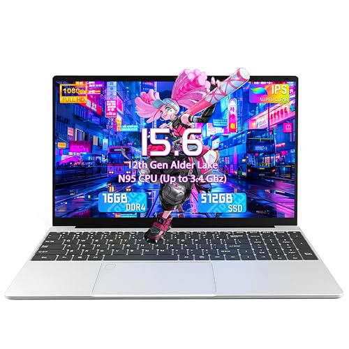 Ordenador portátil FHD de 15,6 Pulgadas, Intel N95 (hasta 3,4 GHz)