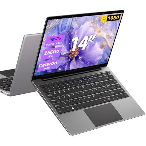 Ordenador portátil 14 Pulgadas N4020 hasta 2,8 GHz Portátil 8GB LPDDR4 RAM 256GB SSD Soporte 1TB SSD Expansión portatil 2.4G+5G WiFi BT4.2 USB