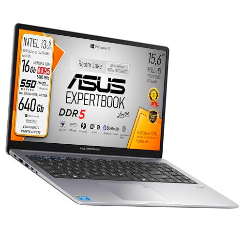 ASUS Expertbook, PC portátil, CPU Intel Core i3 1315U 13Th 6Core