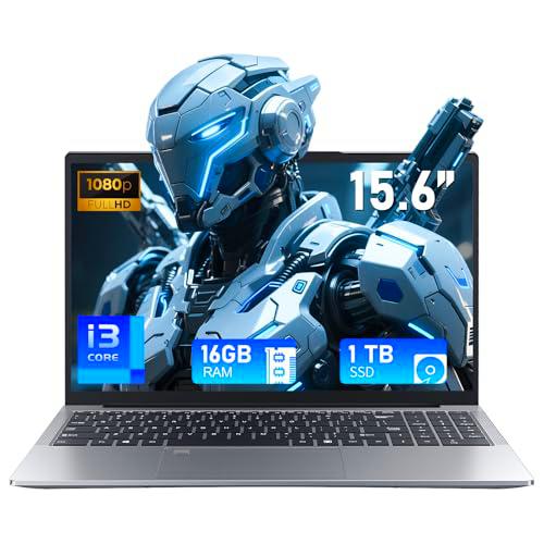 FUNYET Ordenador Portátil 15.6 Pulgadas i3-1025G1 Core 3.4GHz 16 GB RAM 1 TB SSD Laptop con Win 11 FHD 1920x1080 WiFi 5 BT 5.0 USB 3.0 HDMI RJ45 Typc-C All Function Teclado Retroiluminado 180 Grados
