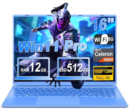 Ordenador Portátil 16 Pulgadas 12+512GB SSD Expansión 1TB