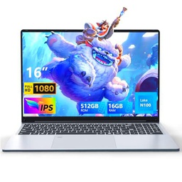 Ordenador Portátil 16 Pulgadas, PC Portátil Win 11 16GB RAM 512GB SSD