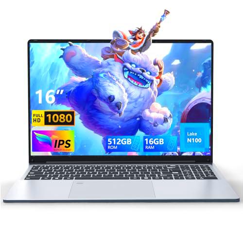 Ordenador Portátil 16 Pulgadas, PC Portátil Win 11 16GB RAM 512GB SSD