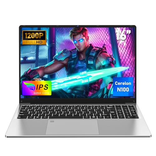 NAIKLULU 16 Pulgadas Pc Ordenador Portatil, Processor N100(1,0 a 3,4GHz)