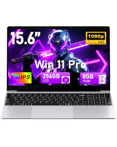 FUNYET Ordenador Portátil 15.6 Pulgadas Win 11 Portátil DDR4 8GB RAM 256GB SSD TF 1TB FHD 1920x1080 Celeron N4020 hasta 3,4 GHz Laptop Soporte 2.4G+5G WiFi BT 5.0 USB 3.0 HDMI Mini Puerto Multimedia