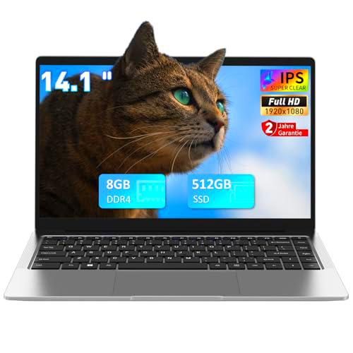 Auusda Ordenador portátil de 14 pulgadas, Quad-Core J4125 (hasta 2,8 GHz)