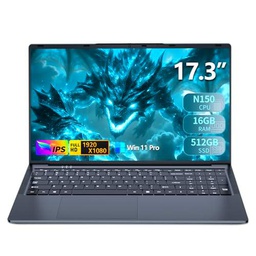 Xrenbuw 17,3 Inch Ordenador Portátil, Win 11 PC Portatil 16GB DDR4 512GB SSD
