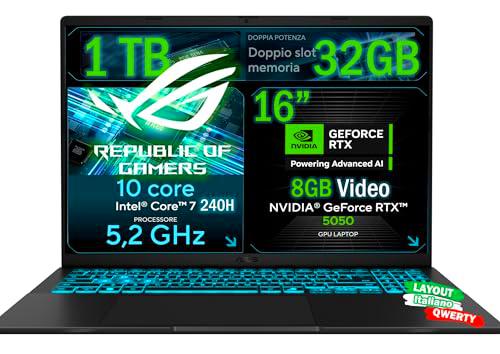 ASUS Ordenador portátil Gaming, CPU Intel Core 7 240H 5,2 GHz