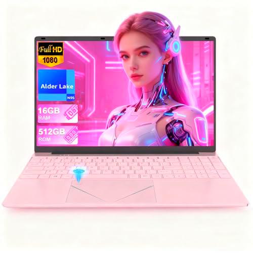 PINSTONE PC Portátil Rosa 15.6" - Procesador N95, 16GB RAM