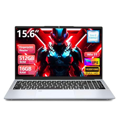 15,6" Ordenador Portátil Core i3-1005G1 CPU, Win 11 PC Portátil 16GB RAM 512GB SSD
