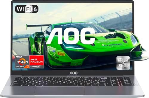 AOC 2025 Ordenador Portátil - Pantalla 16,1'' FHD | Procesador Ryzen 7 5825U (4.5GHz Supera al l'i7-1265U) | 16 GB RAM DDR4x2 | SSD M.2 512 GB | Teclado Retroiluminado | WiFi 6 | Chasis de Metal