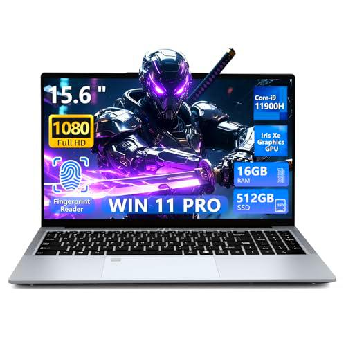 DIAKUOE Ordenador Portátil Core i9-11900H CPU, 15.6 Pulgadas PC Portatil Win 11 16GB RAM 512GB SSD