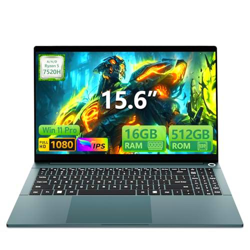 Ordenador Portáti AND Ryzen5 7520H, 15.6 Pulgadas PC Portatil 16GB RAM 512GB SSD