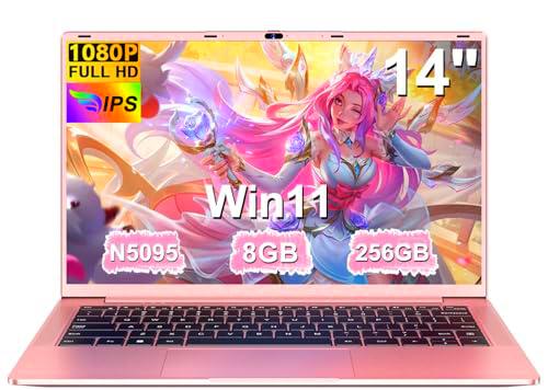 Ordenador Portátil 14 Pulgadas Celeron N5095 Upto 2,9 GHz Portatiles 8GB RAM 256GB SSD TF 1TB LPDDR4 Win11 5G WiFi 1920*1080 FHD mini HDMl Laptop Película Protectora Español
