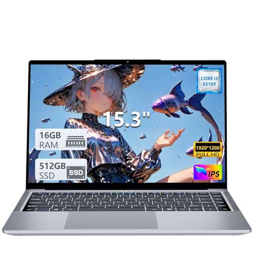 15,6 Pulgadas Ordenador Portátil Core i5 8210Y (hasta 3,6 GHz) 24GB RAM 512GB SSD PC Portátil Pantalla FHD Apertura Cierre 180 Grados HDMI Wi-Fi 5 Bluetooth 5.0 Ideal para Estudiantes y Trabajo