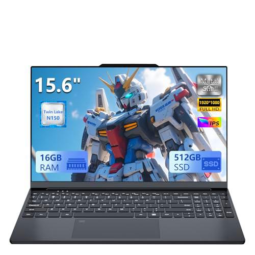 Ordenador Portátil 15,6 Pulgadas 16GB RAM DDR4 SSD 512GB Procesador N150 (4 Núcleos