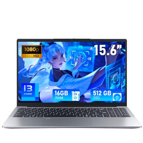 FUNYET Nuevo Ordenador Portátil 15.6 Pulgadas i3-1025G1 Core 3.4GHz 16 GB RAM 512 GB SSD Laptop con Win 11 FHD 1920x1080 WiFi 5 BT 5.0 USB 3.0 HDMI RJ45 Typc-C All Function Teclado Retroiluminado