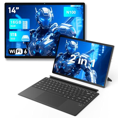 FUNYET Portátil 2 en 1, Sistema Win 11 de 14 Pulgadas Laptop