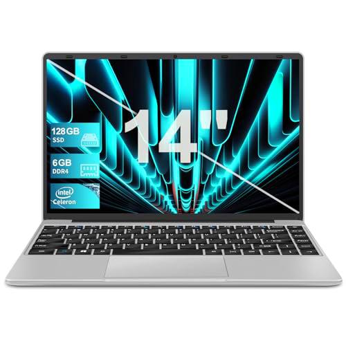 NOTODD Ordenador Portátil Win 11 con 5G WiFi, Portátil 14 Pulgadas 6GB RAM 128GB SSD Expansión SSD 1TB